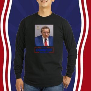 Trump Mugshot Re-Elect Cornpop One Bad Dude Women Flowy Cropped Shirt
