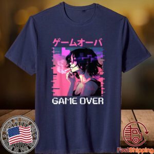 Japanese Vaporwave Sad Anime Girl Game Over Indie Aesthetic 2023 Shirt