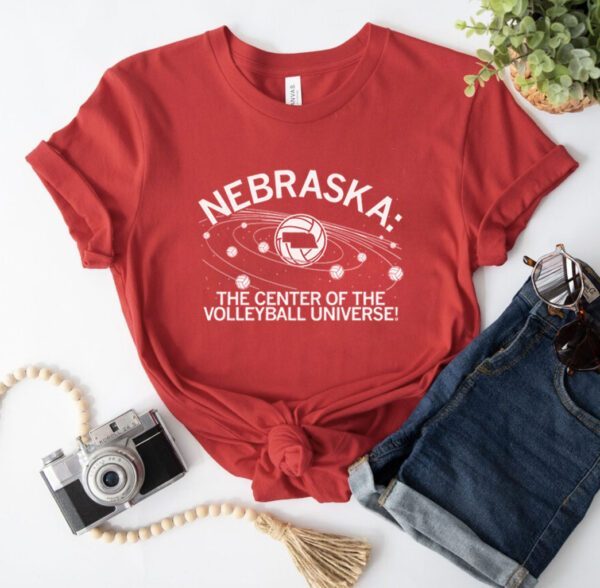 Nebraska The Center Of The Volleyball Universe Tee Shirt