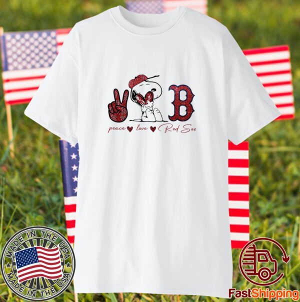 Snoopy Boston Red Sox Peace Love Red Sox 2023 Shirt