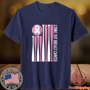 Strike Out Breast Cancer Baseball Pink American Flag 2023 Shirt