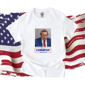 Donald Trump 2024 Mugshot Re-Elect Cornpop One Bad Dude Tankaneo Women Half Sleeve Cropped T Shirt