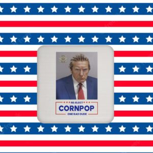 Donald Trump 2024 Mugshot Re-Elect Cornpop One Bad Dude Tote Bag