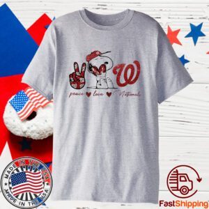 Washington Nationals Peace Love Nationals Snoopy Tee Shirt