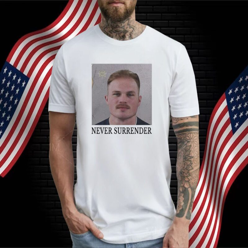 Never Surrender Zach Bryan Mugshot T-Shirt