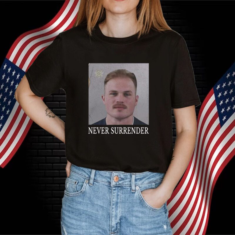 Never Surrender Zach Bryan Mugshot T-Shirt