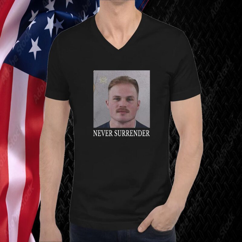 Zach Bryan Never Surrender Mugshot Shirt
