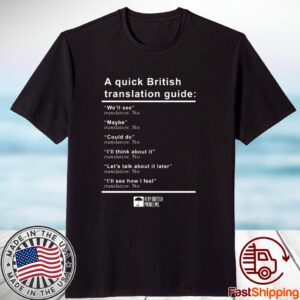 A Quick British Translations Guide 2023 Shirt