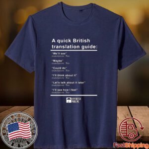 A Quick British Translations Guide 2023 Shirt