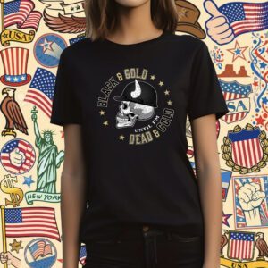 Black and Gold Until I'm Dead and Cold Colorado College T-Shirt