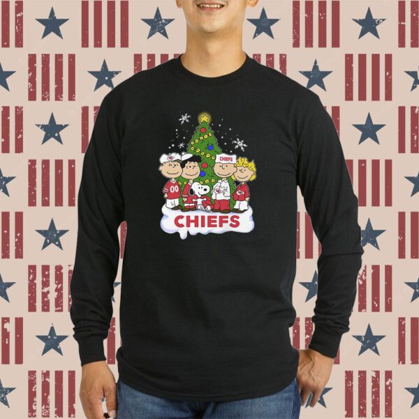 Kansas City Chiefs Snoopy Peanuts Christmas Tee Shirt