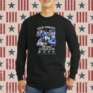 Novak Djokovic The Goat 24 Grand Slams Thank You For The Memories T-Shirt
