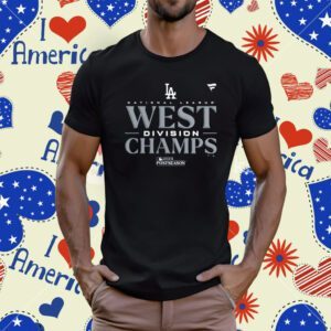 Los Angeles Dodgers 2023 Nl West Division Champions Locker Room Tee Shirt