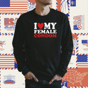 I Heart My Female Condom Tee Shirt