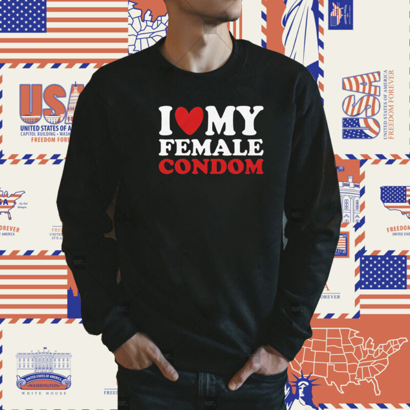 I Heart My Female Condom Tee Shirt