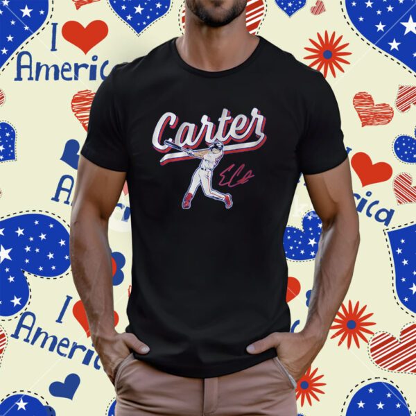 Evan Carter Swing Texas Baseball Shirt