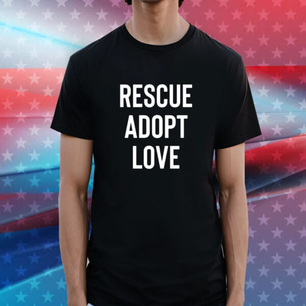 Shira Scott Wearing Rescue Adopt Love Shirt