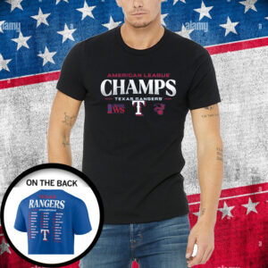 Texas Rangers Fanatics Branded 2023 American League Champions Roster Shirt