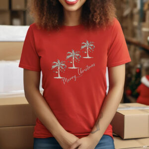 Women’s Casual Christmas Palm Tree Group Shirt