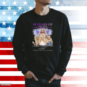 18 Years Of 2005 – 2023 Denim Rhinestones Tour Carrie Underwood Thank You For The Memories Tee Shirts