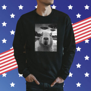 Capybara Selfie With UFOs Weird Shirts