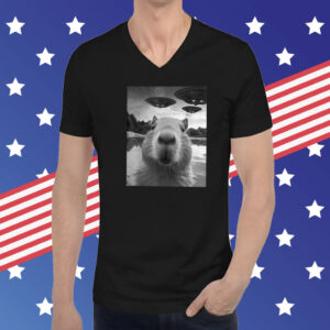 Capybara Selfie With UFOs Weird TShirts