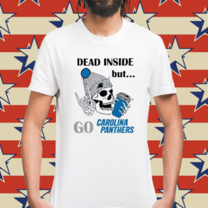 Carolina Panthers Skeleton Dead Inside But Panthers Logo Shirt