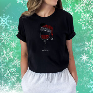 Christmas Wine Glass Print Shirts