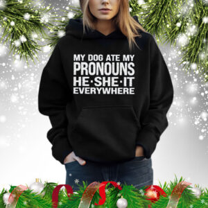 My Dog Ate My Pronouns He She It Everywhere Shirt Hoodie