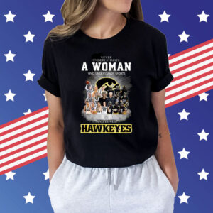 Never Underestimate A Women Who Undersatnds Sports And Loves Hawkeyes Shirts