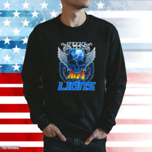 Skull Wings Kiss In Detroit Lions Football Sweatshirt