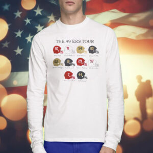 The 49ers Tour 2023 Football Helmet Tee Shirts