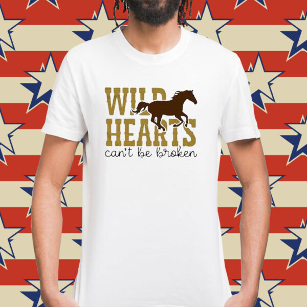 Wild Hearts Can’t Be Broken Horse Art Pattern Print Casual Shirt