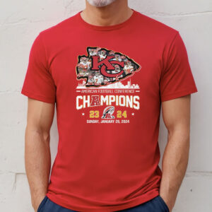 Kansas City Chiefs American Football Conference Champions 23 24 Sunday January 28 2024 T-Shirts