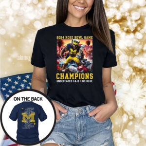 Michigan 2024 Rose Bowl Game Champions Undefeated 14-0 Go Blue Shirts