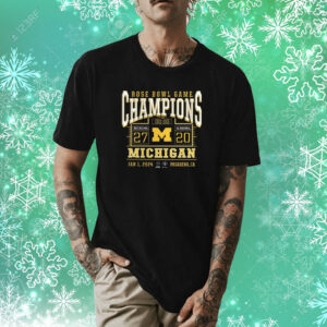 Michigan Playoff 2024 Rose Bowl Champions Score Shirt