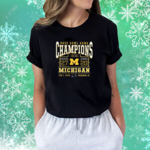 Michigan Playoff 2024 Rose Bowl Champions Score Shirt