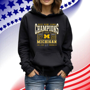 Rose Bowl Game Champions Michigan 27-20 Alabama Jan 1 2024 Pasadena Ca TShirts