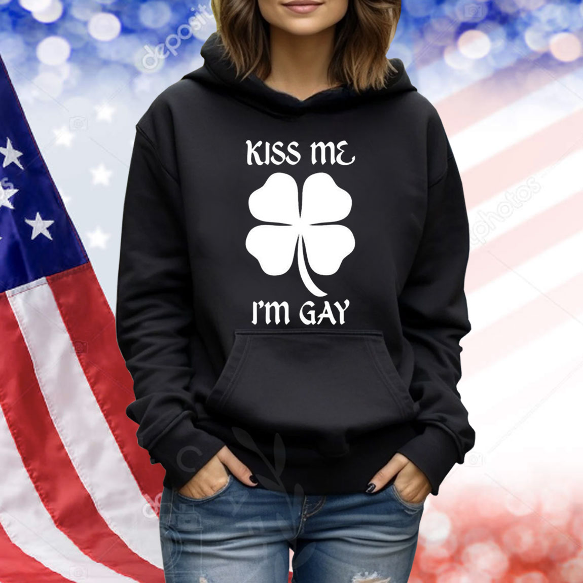 Kiss Me I’m Gay Four Leaf Clover TShirts