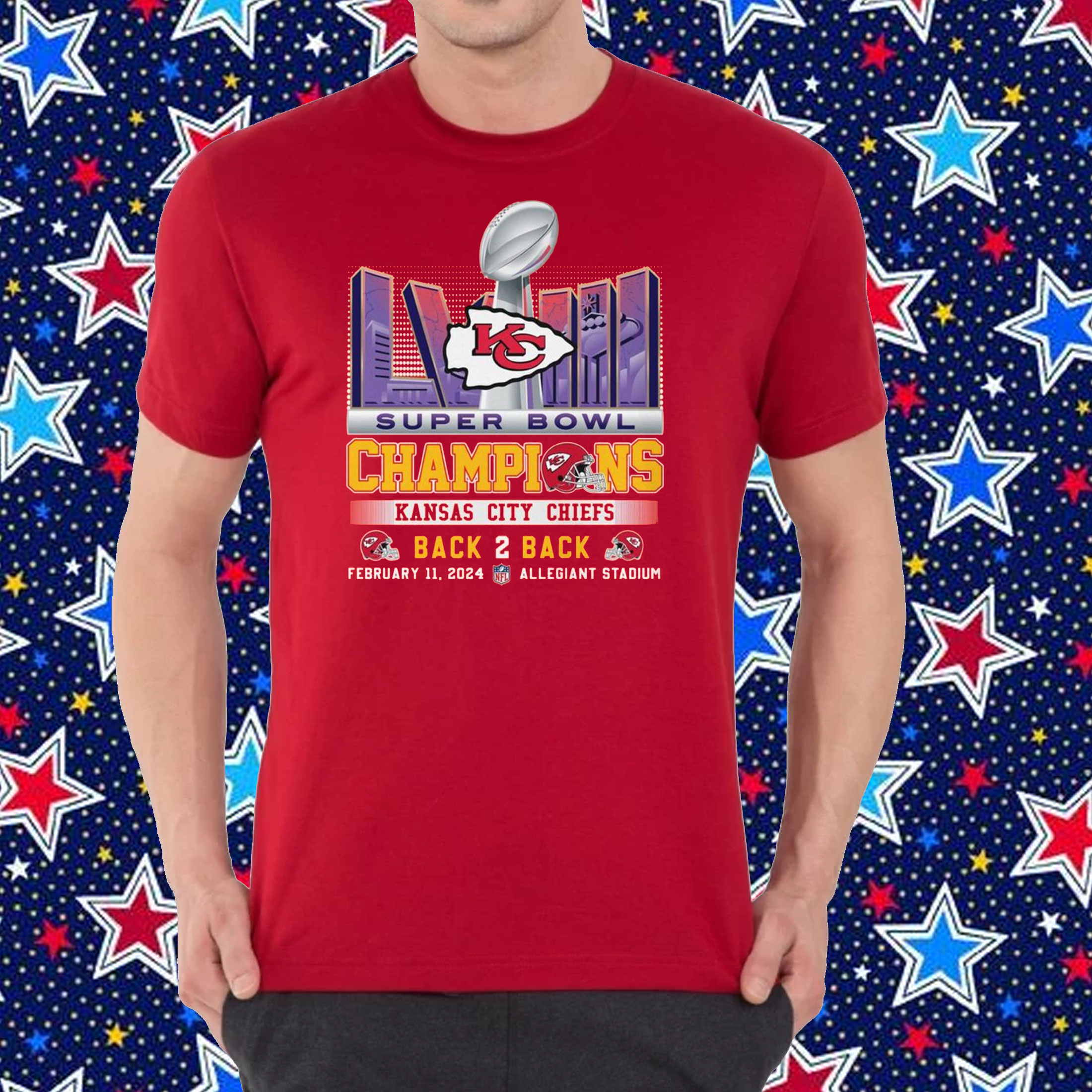 Super Bowl Lviii Champions Kansas City Chiefs Back 2 Back February 11 2024 Allegiant Stadium Shirt