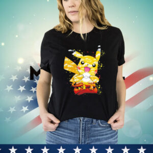Pichu Pikachu and Raichu electric evolution painting T-Shirt