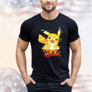 Pichu Pikachu and Raichu electric evolution painting T-Shirt