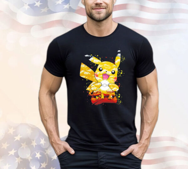 Pichu Pikachu and Raichu electric evolution painting T-Shirt