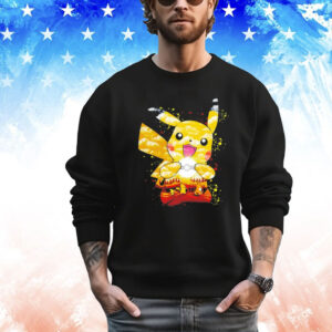 Pichu Pikachu and Raichu electric evolution painting T-Shirt