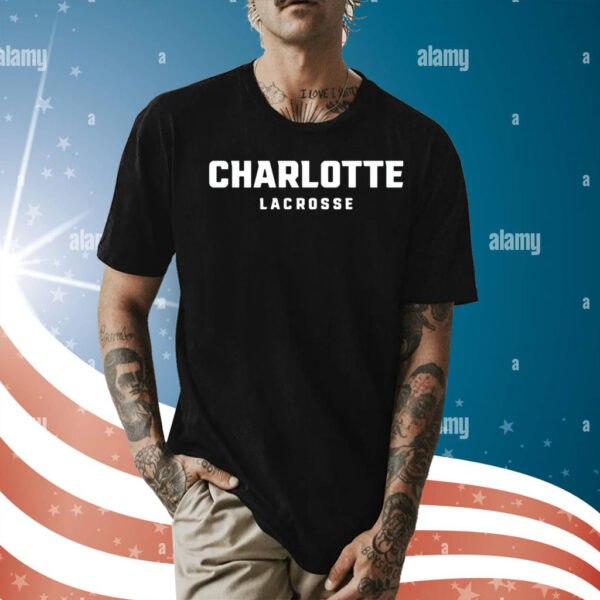 Preach Smitty wearing charlotte lacrosse Shirt