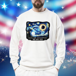 Retro Starry Night & Solar Eclipse Of April 8, 2024 Shirt