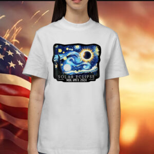 Retro Starry Night & Solar Eclipse Of April 8, 2024 Shirt