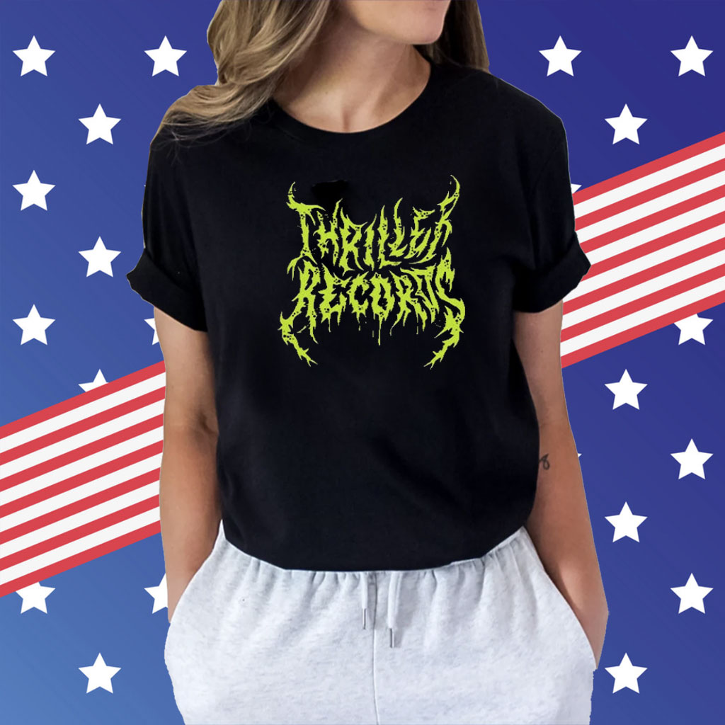 Thriller Records Metal Logo Black Shirt