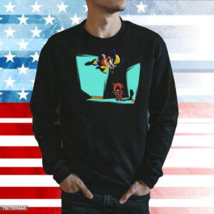 Wolverine and Deadpool in the style of Calvin and Hobbes Shirt