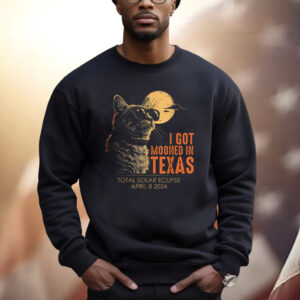 I Got Mooned In Texas Total Solar Eclipse 2024 Cat Texas Shirt